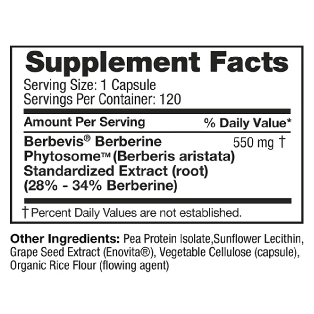 Feel Good Superfoods Berberine Phytosome High Absorption, 120 Vegan Capsules