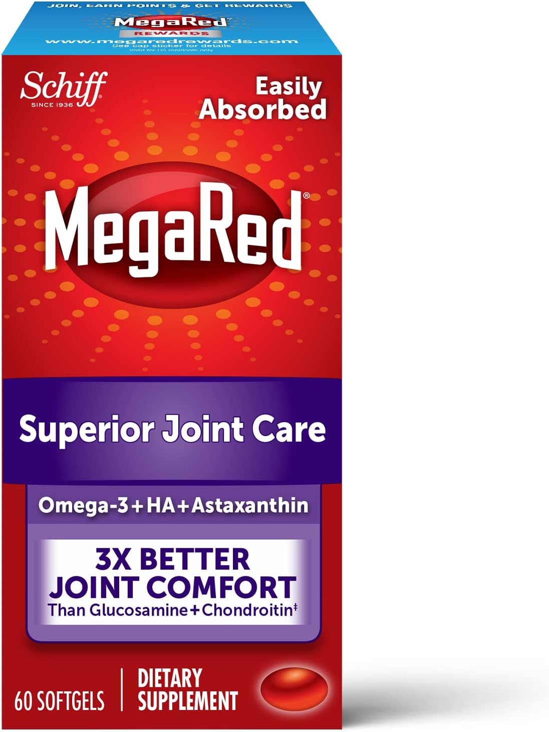 Schiff MegaRed Superior Joint Care, 60 Softgels
