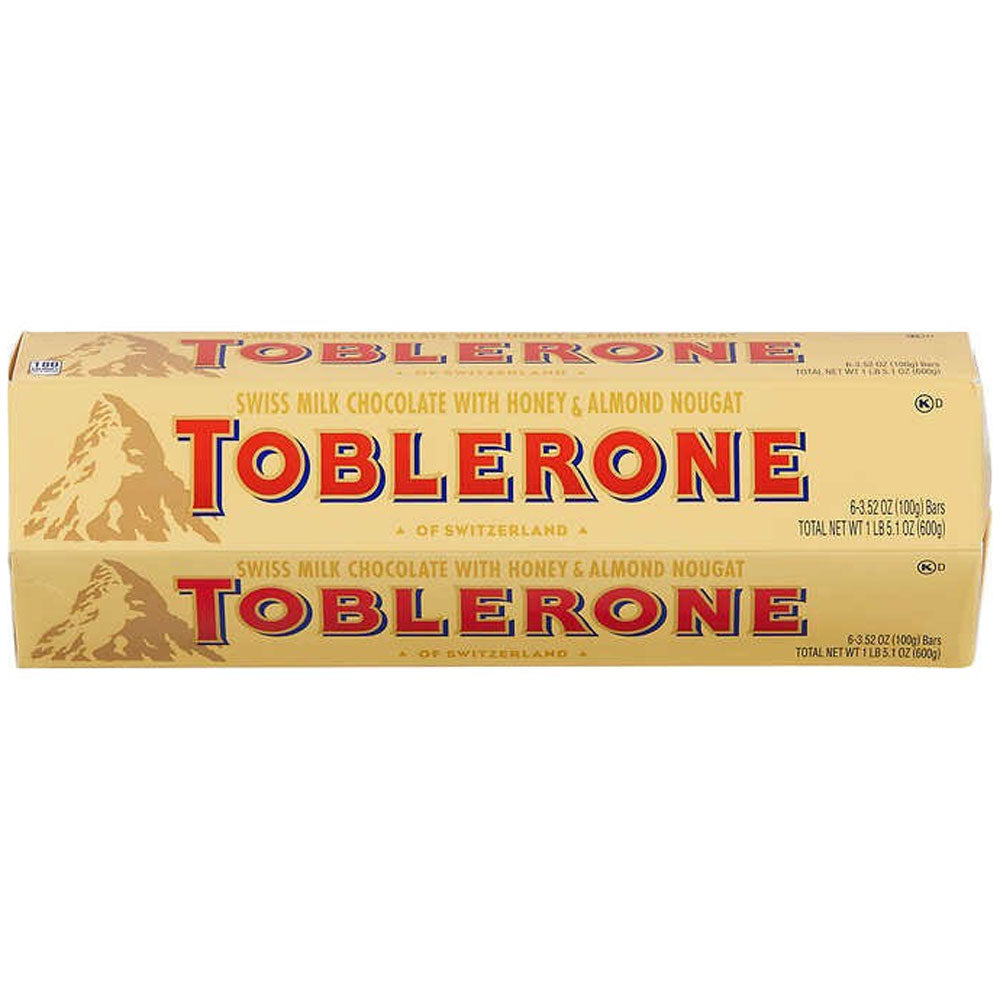 Toblerone Swiss Milk Chocolate Bar, 3.52 oz, 6 ct