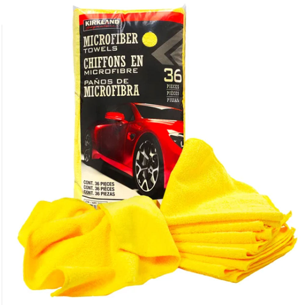 Kirkland Signature Ultra Plush Microfiber Towel, Yellow, 16 in x 16 in, 36-count