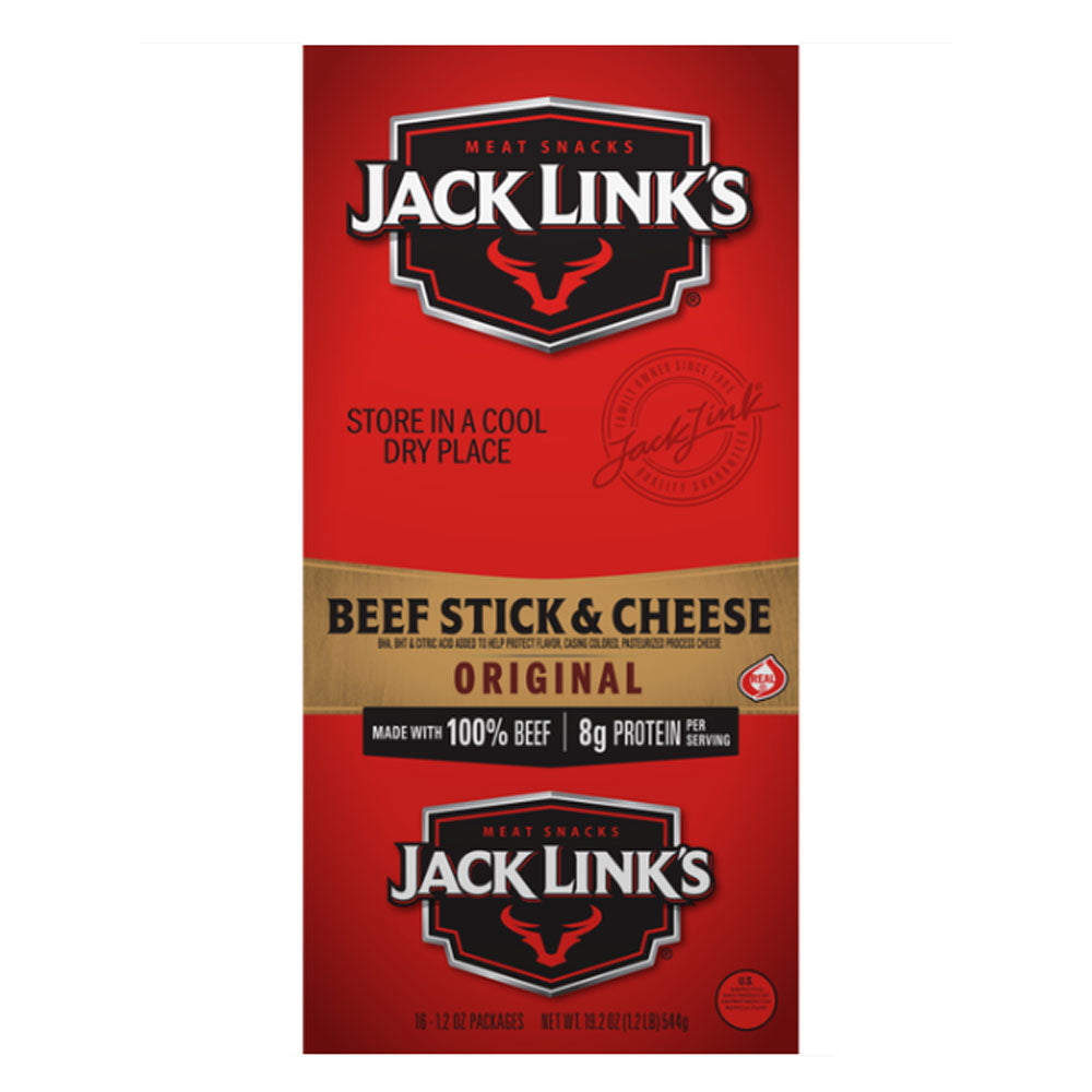 Jack Link's Beef Stick & Cheese, Original, 1.2 oz, 16 ct