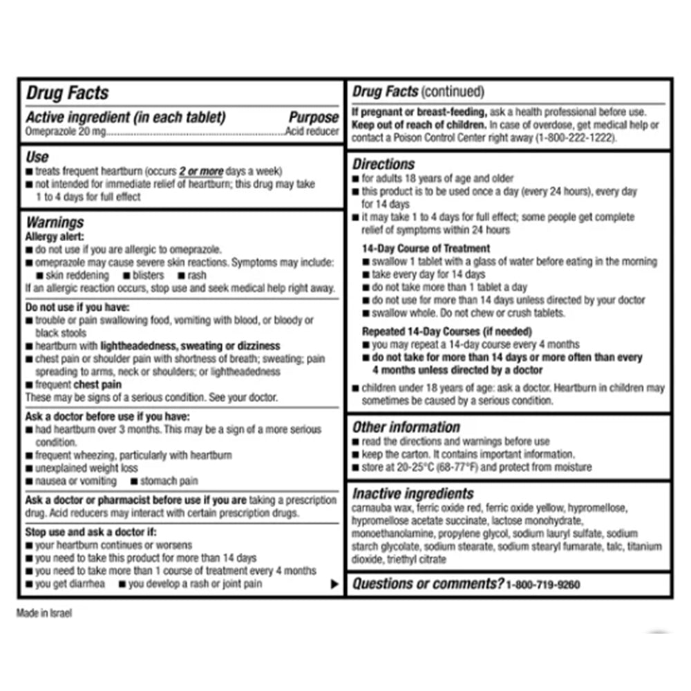 Kirkland Signature Omeprazole 20 mg., 42 Tablets