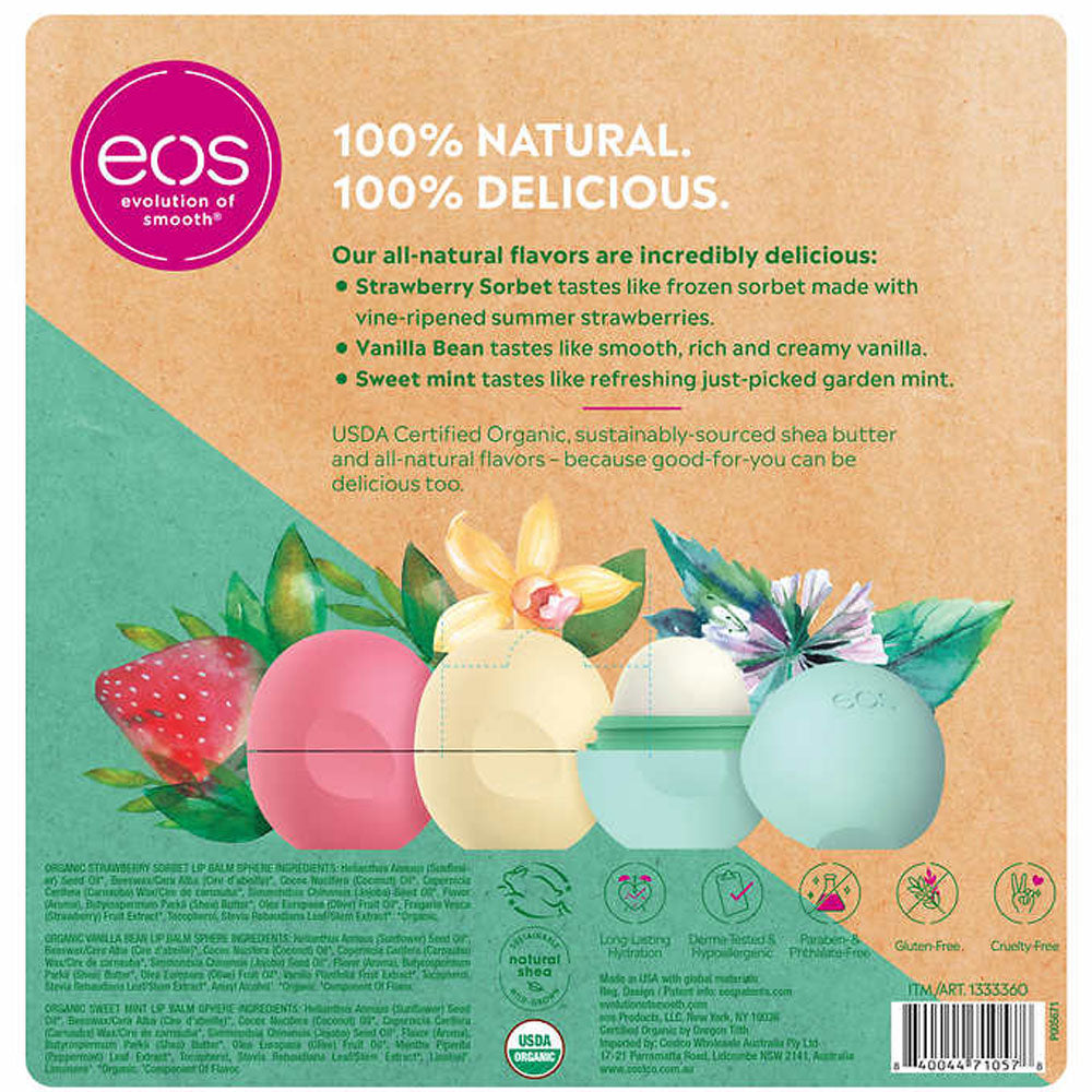 eos Organic Lip Balm, 7 Spheres