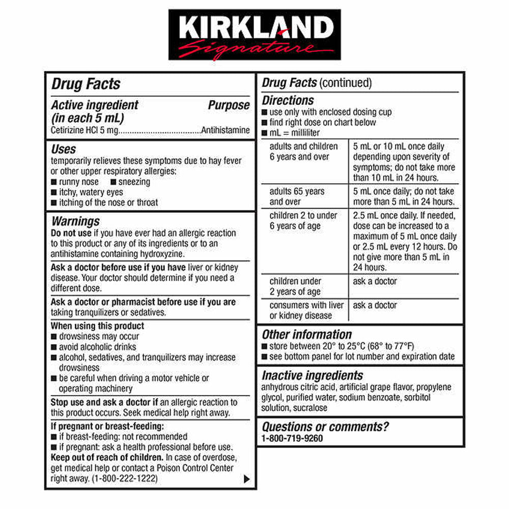 Kirkland Signature Children's Aller-Tec, (2 x 8 Fl oz) 16 Ounces