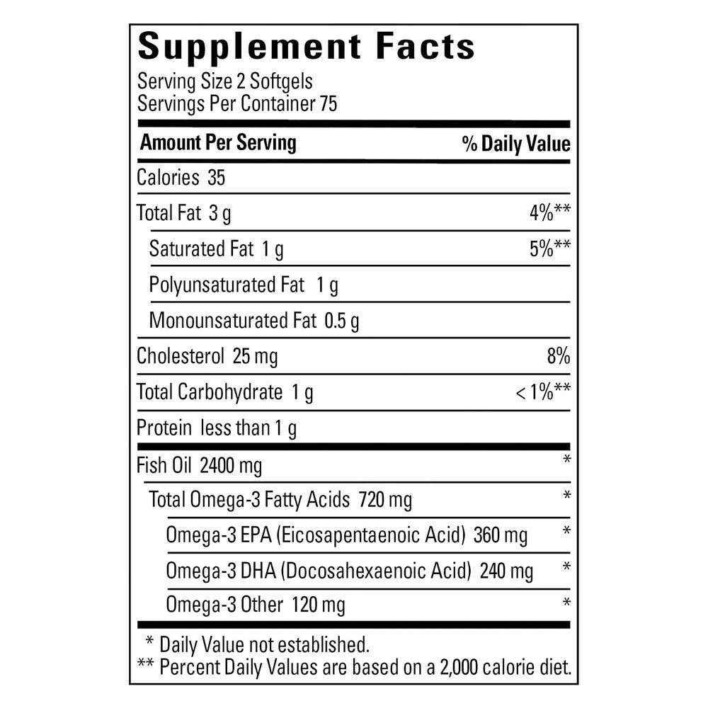 Nature Made Burp-Less Fish Oil 1,200 mg. Softgels for Heart Health 150 ct.