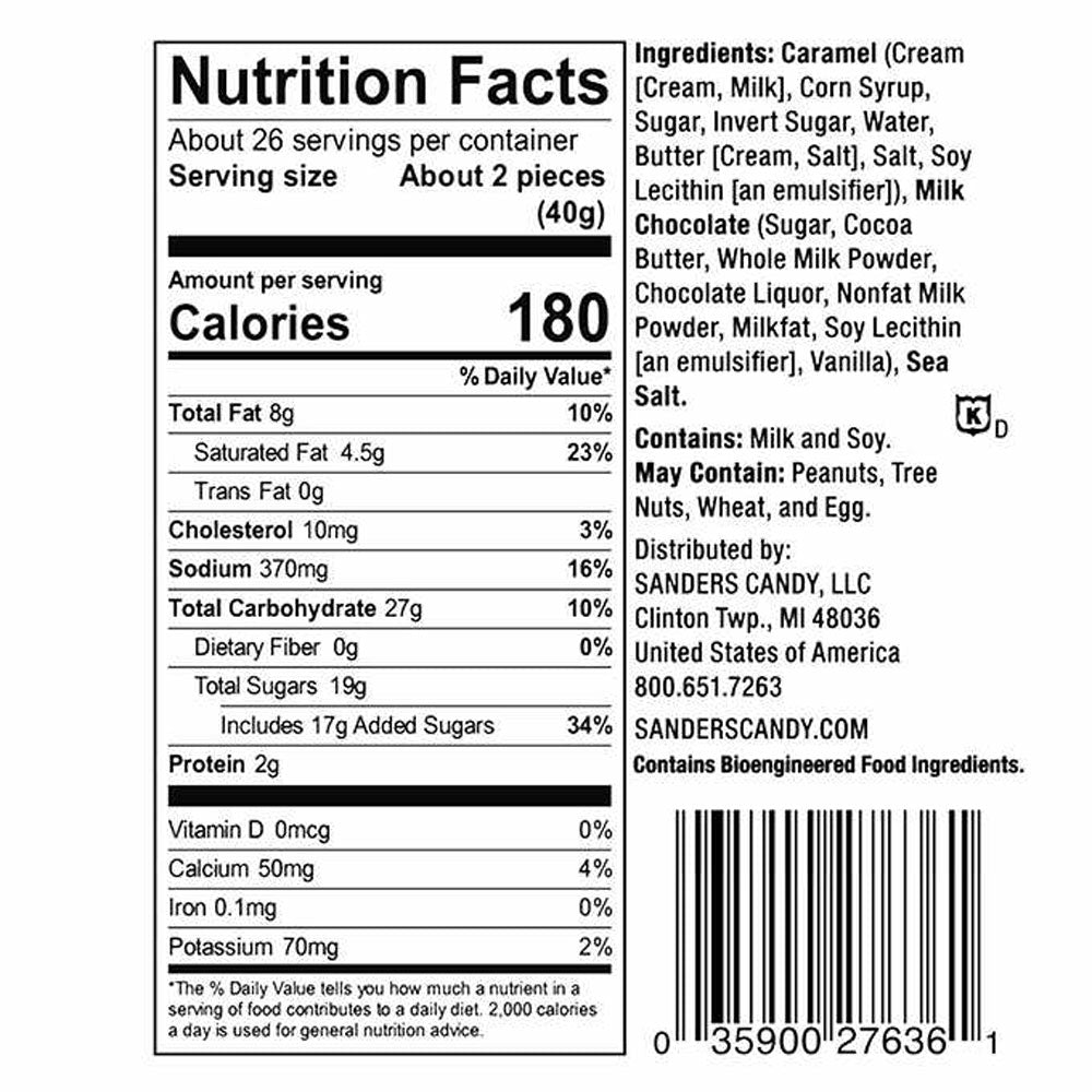 Sanders Dark Chocolate Sea Salt Caramels 36 oz.