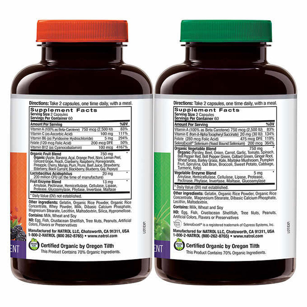 Natrol JuiceFestiv Daily Fruit & Veggie, 240 Capsules