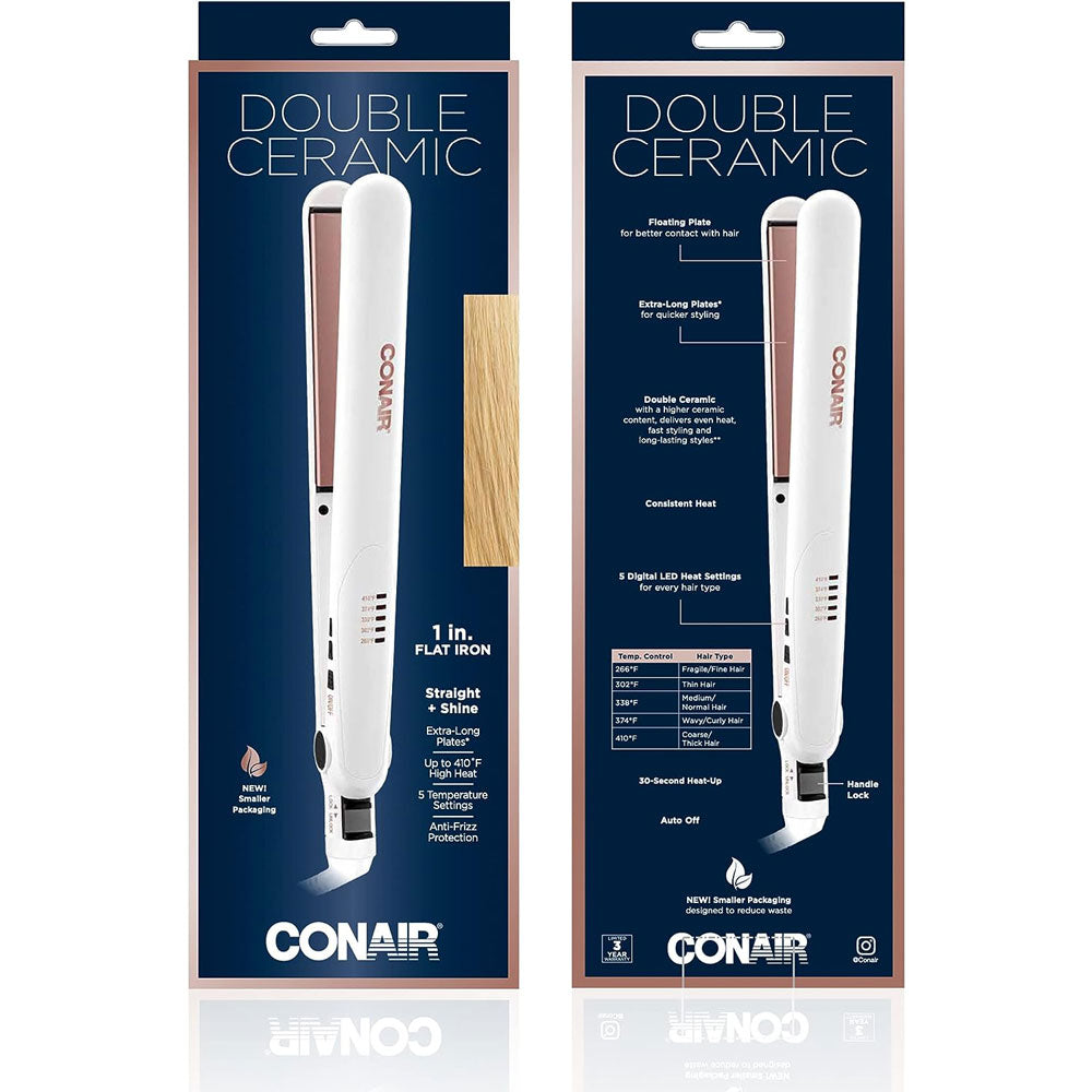 Conair Double Ceramic Flat Iron, 1-inch