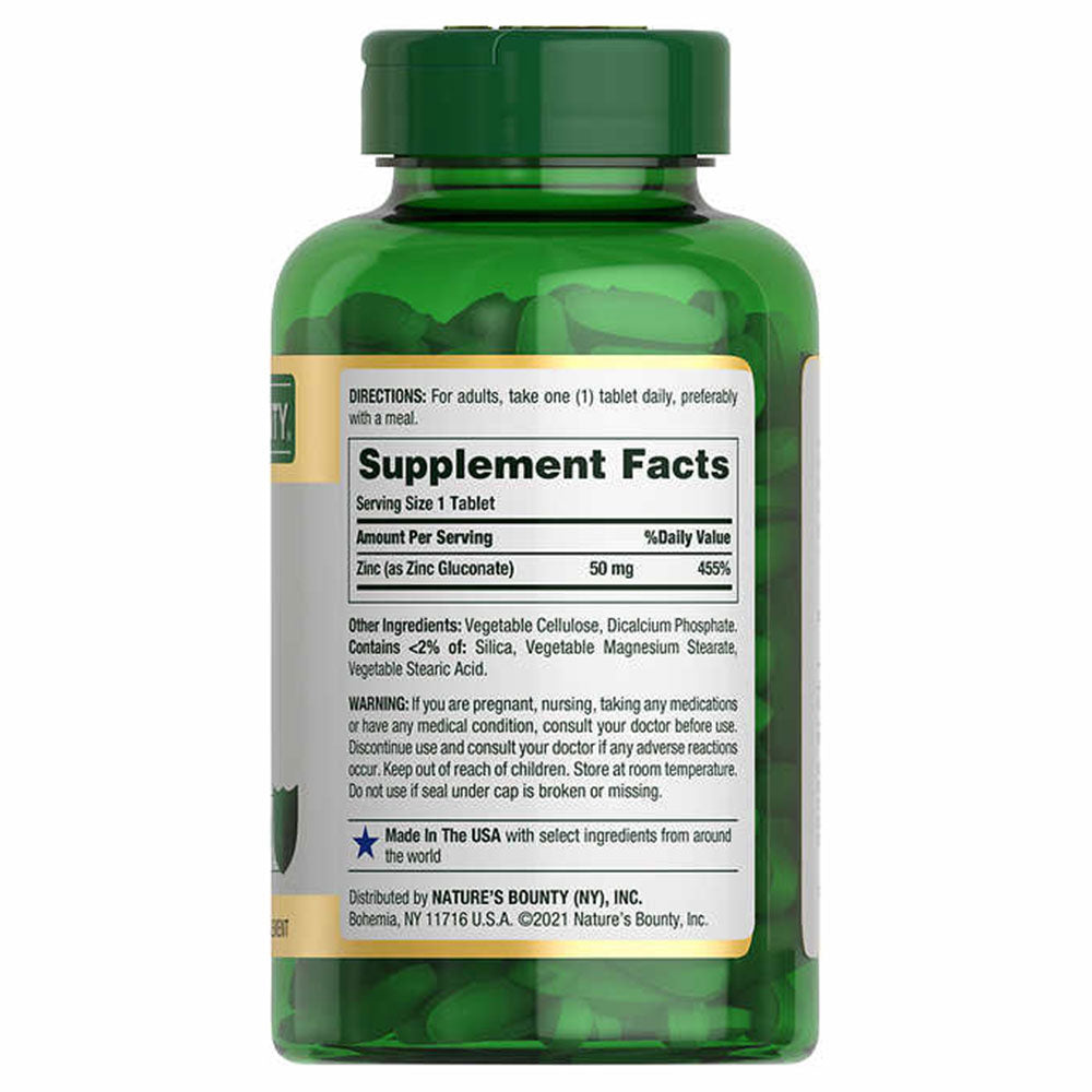 Nature's Bounty Zinc 50 mg, 400 Caplets