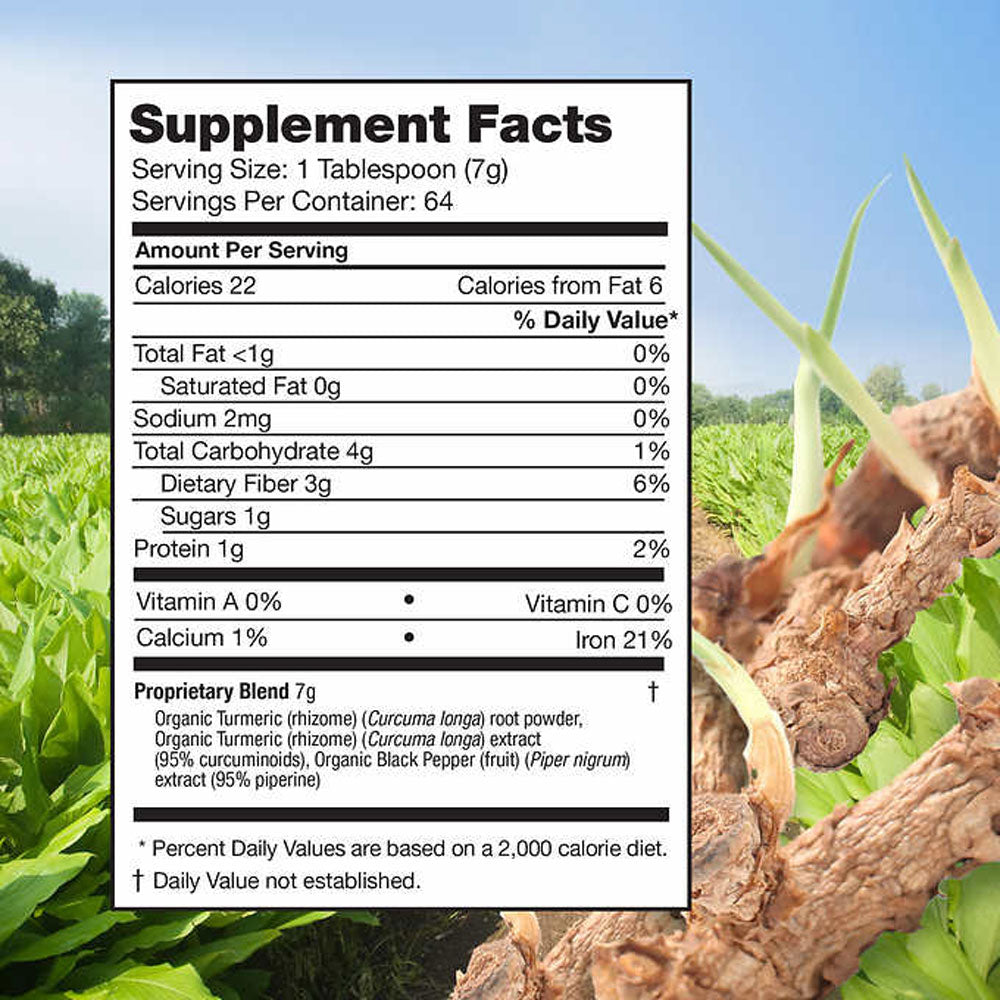 Feelgood Organic Superfoods Supports Healthy Inflammation Response Turmeric Powder 16 OZ(453g) Fortified with 95% Curcumin Complex