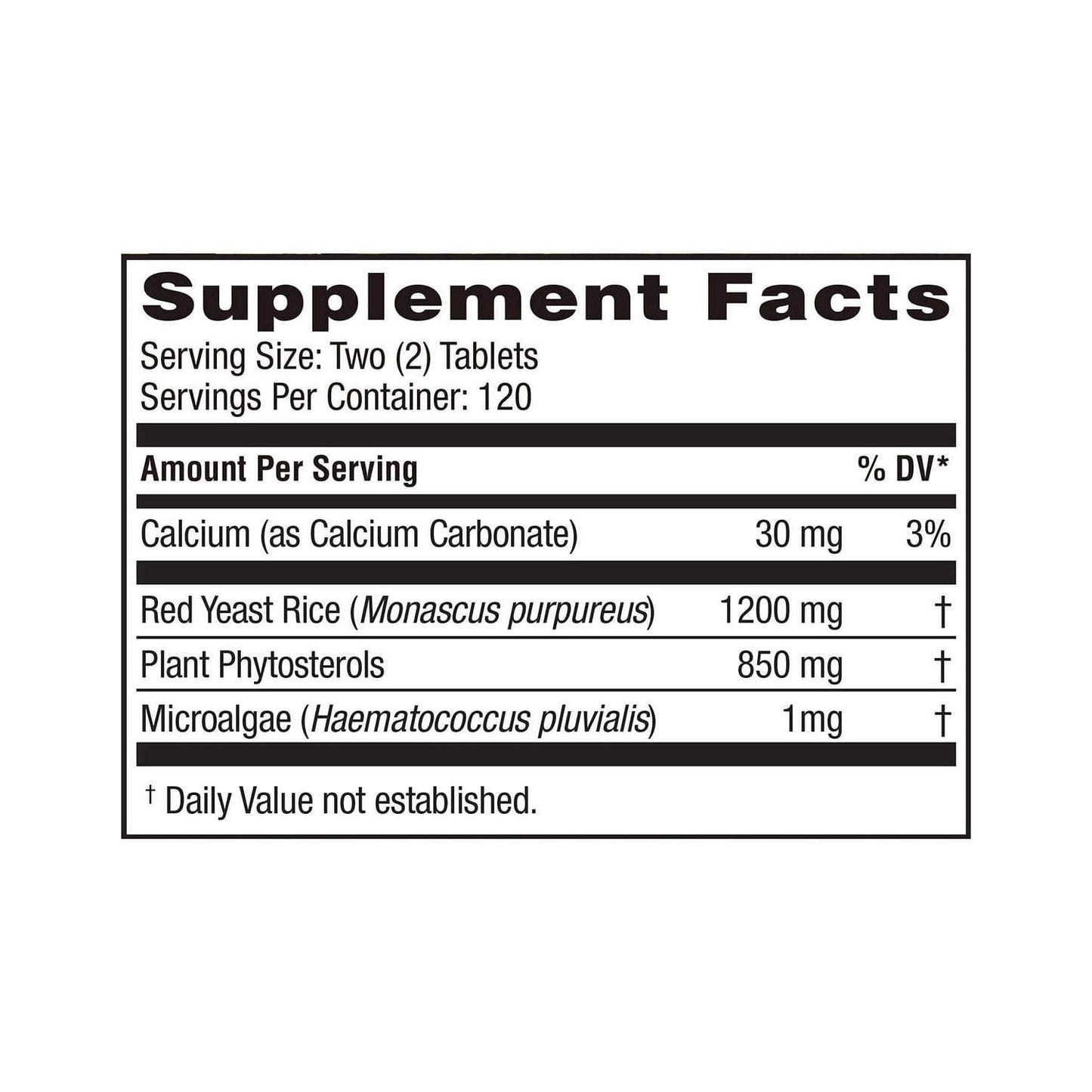 Weider Red Yeast Rice Plus with Phytosterols 1200 mg per 2 Tablets (240 Tablets)