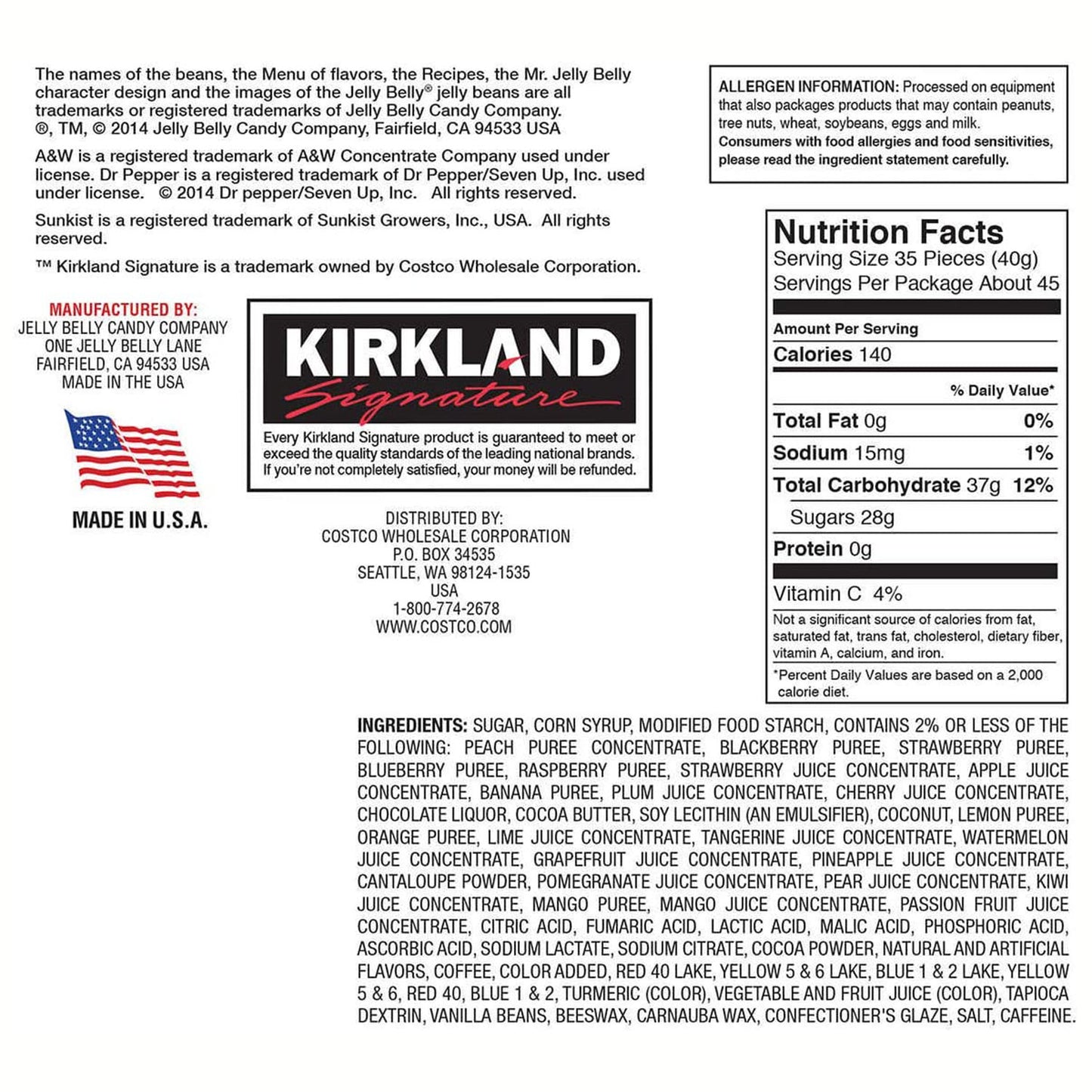 Signature Jelly Belly Jelly Beans, 4-Pound