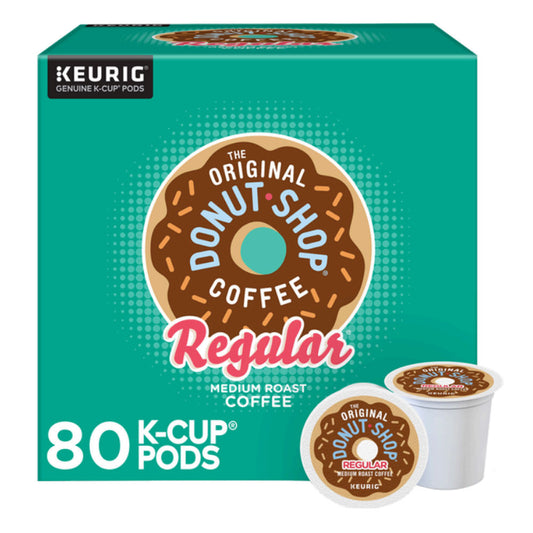 The Original Donut Shop Coffee, Regular, Medium Roast, Keurig K-Cup Pods, 80 ct