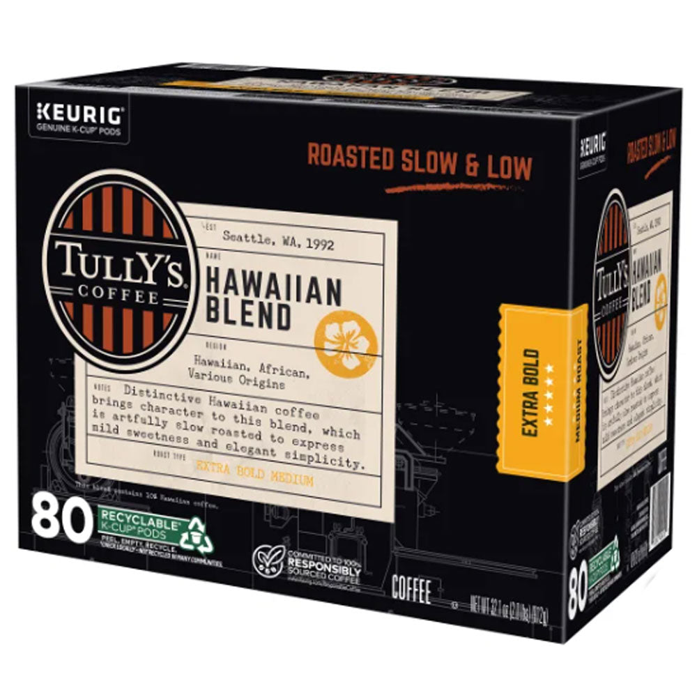 Tully's Coffee Hawaiian Blend K-Cups Pods, 80-count