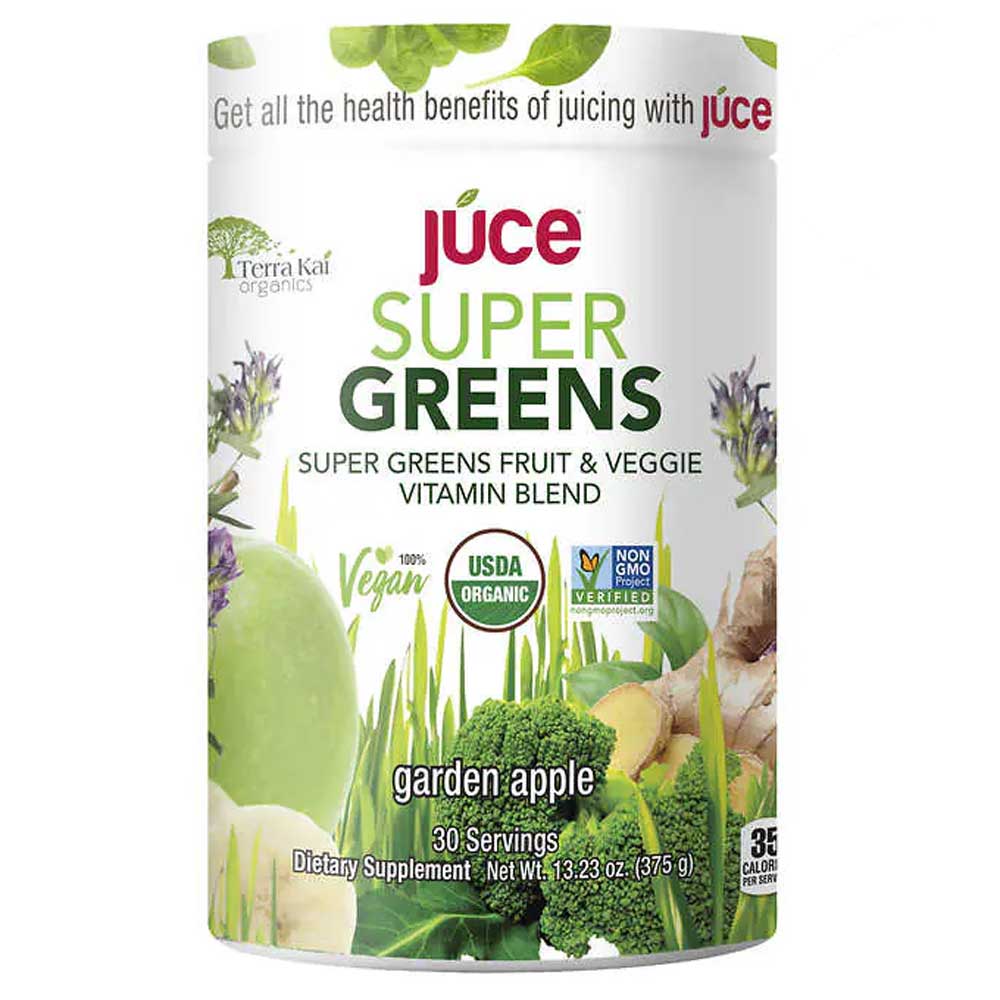 Terra Kai USDA Organic Juce Super Greens Fruit and Veggie Powder, 13.23 Ounces
