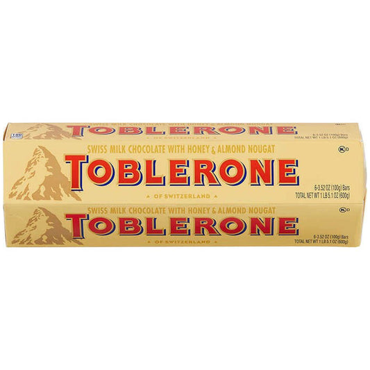 Toblerone Swiss Milk Chocolate Bar, 3.52 oz, 6 ct