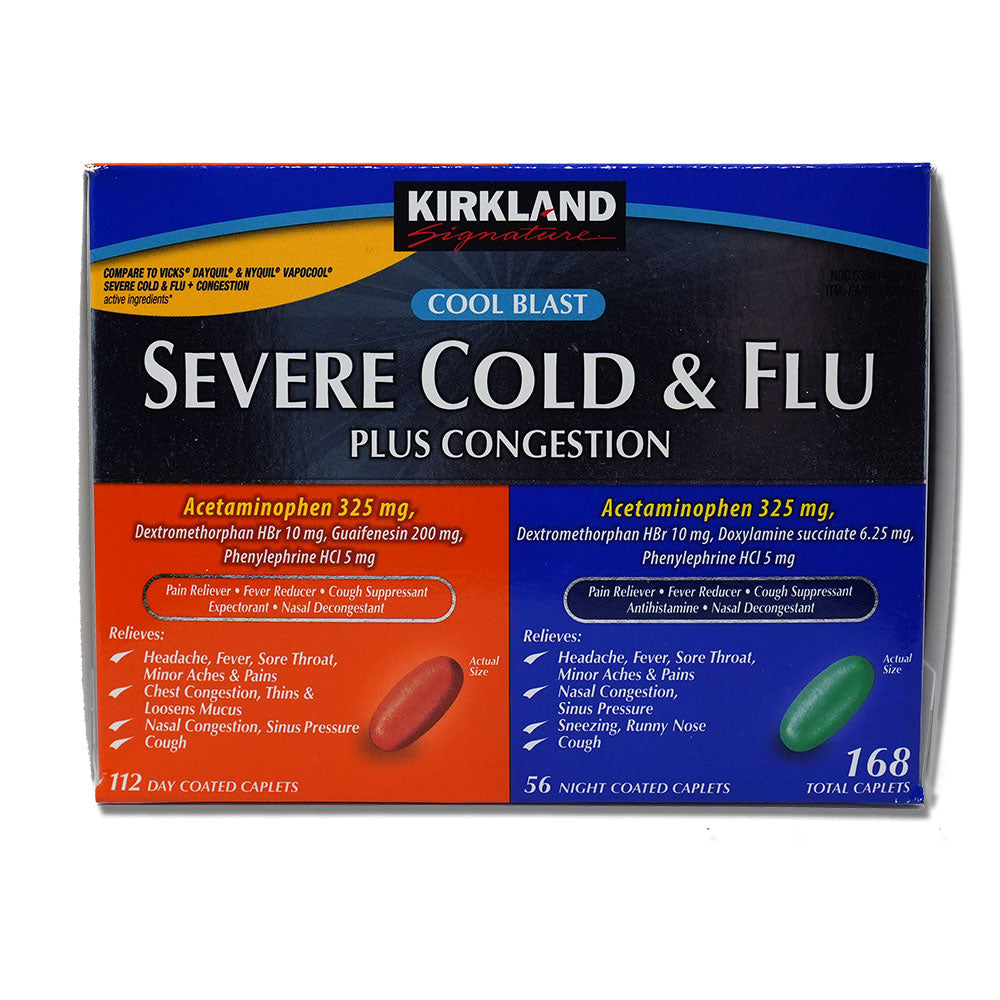 Kirkland Signature Severe Cold Flu Plus Congestion Day Night 168 ct