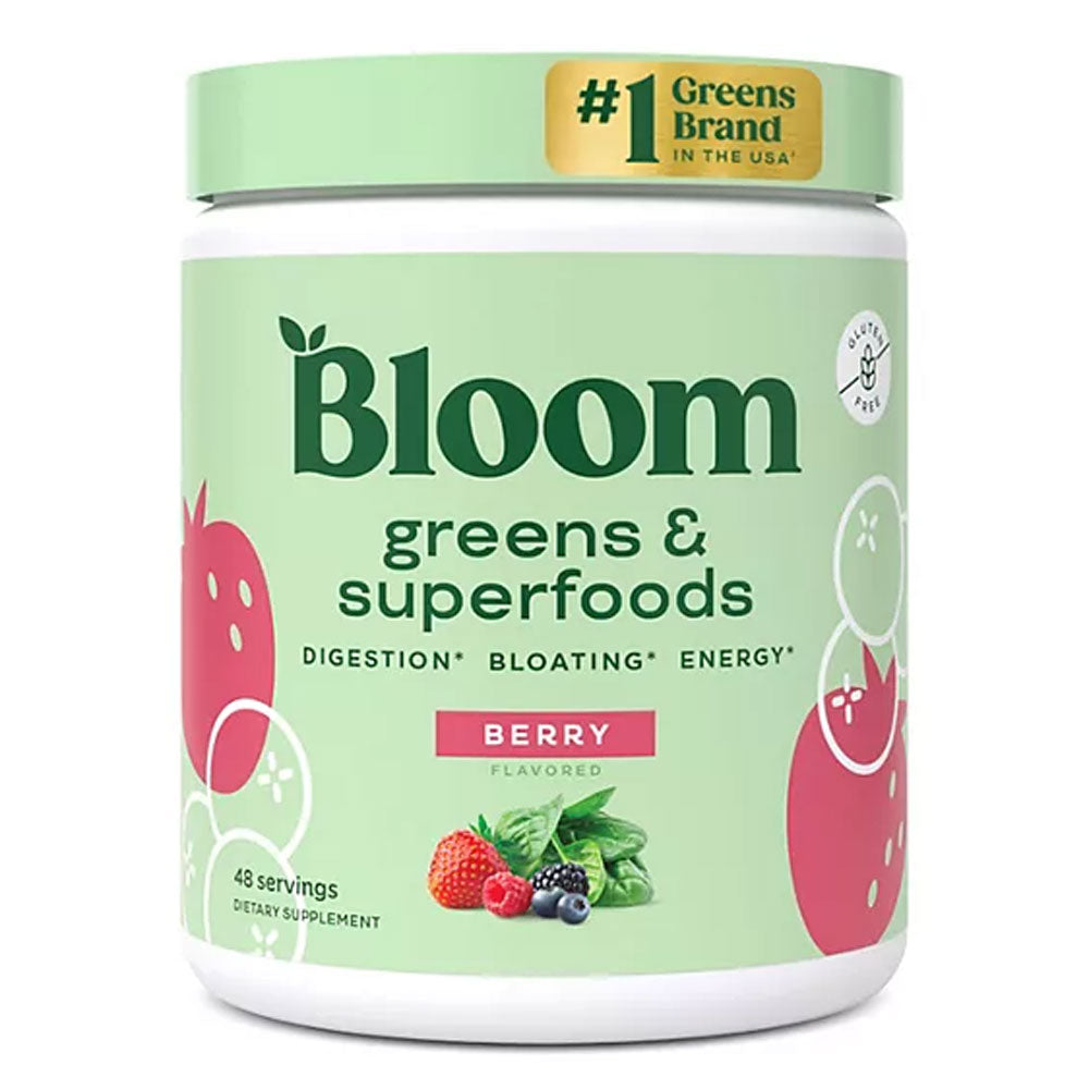 Bloom Nutrition Greens & Superfoods Powder, Berry 48 Servings, 9.2 oz.