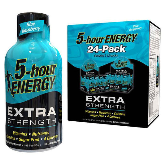 5-hour Energy Shot, Extra Strength, Blue Raspberry, 1.93 fl oz, 24-count