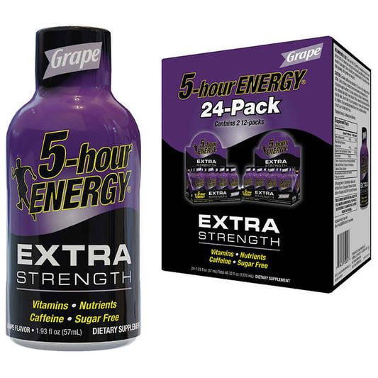 5-hour Energy Shot, Extra Strength, Grape, 1.93 fl oz, 24 ct