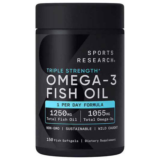 Sports Research Triple Strength Omega-3 Fish Oil, 150 Fish Softgels