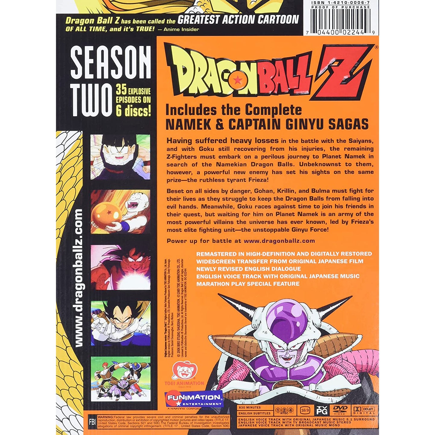 Dragon Ball Z - Season 2 (Namek and Captain Ginyu Sagas) DVD