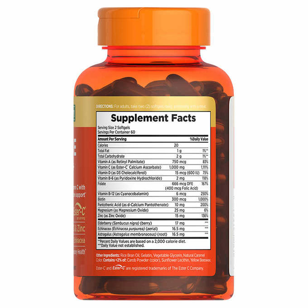 Nature's Bounty Immune 24 Hour+, 120 Softgels – Geekzany