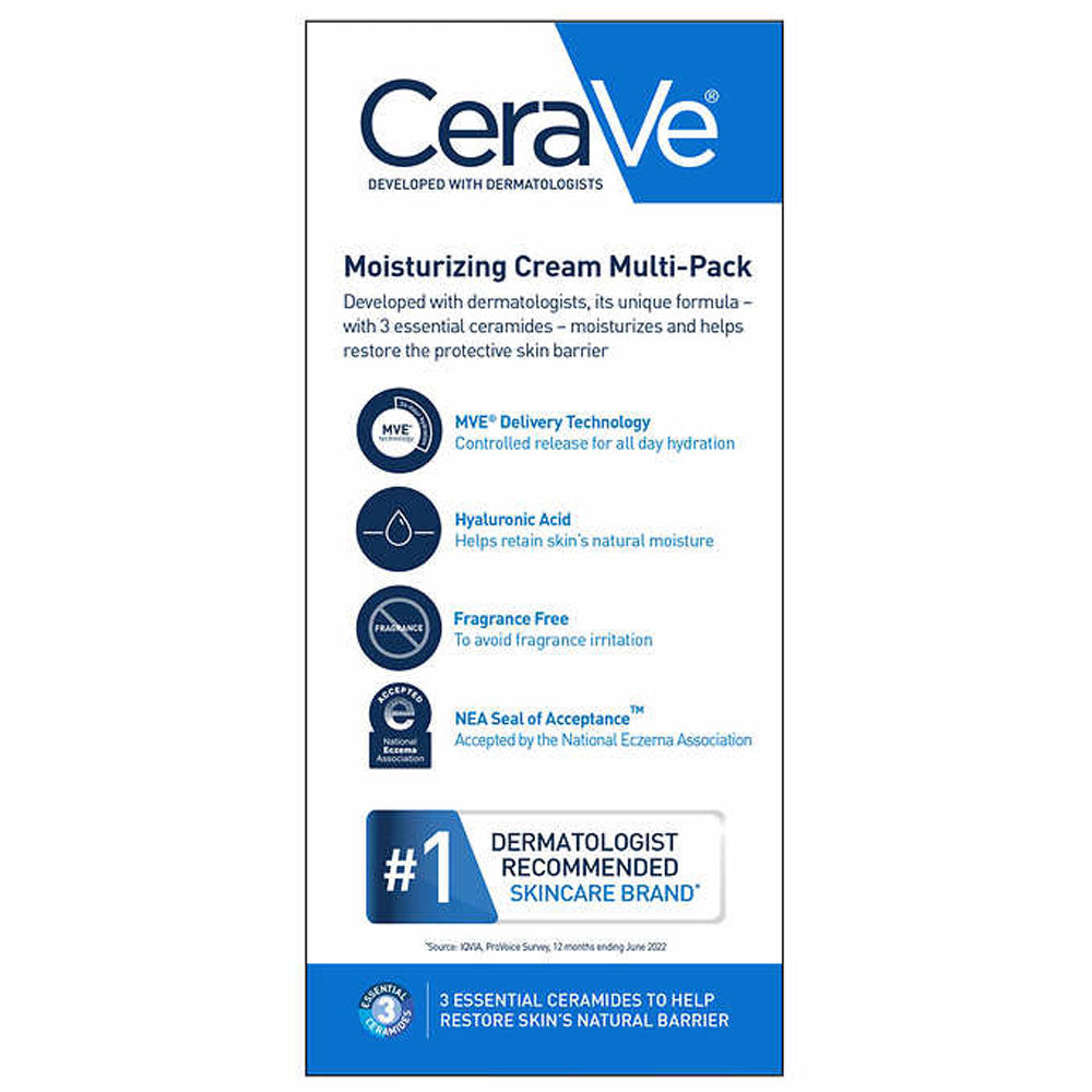 CeraVe Moisturizing Cream Multi-Pack, 16 oz Jar with Pump + 16 oz Jar