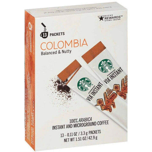 Starbucks VIA Instant Colombia Coffee, Medium Roast, (0.11 oz) 13-count
