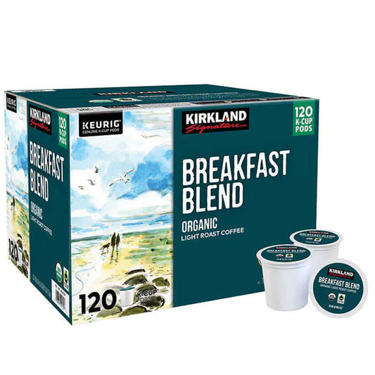 Kirkland Signature Coffee Breakfast Blend Organic K-Cup Pod, 120-count