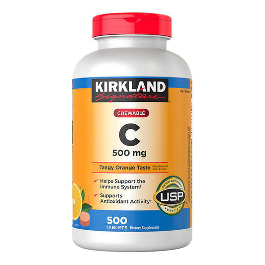 Kirkland Vitamin C (500 mg), Tangy Orange, Chewable Tablets, 500 Count