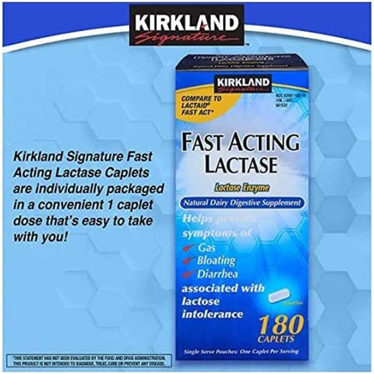 Kirkland Signature Fast Acting Lactase - 180 Caplets