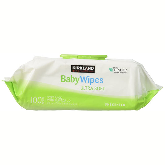 Kirkland Signature Baby Wipes, Ultra-Soft, Unscented, 100 Count Wipes