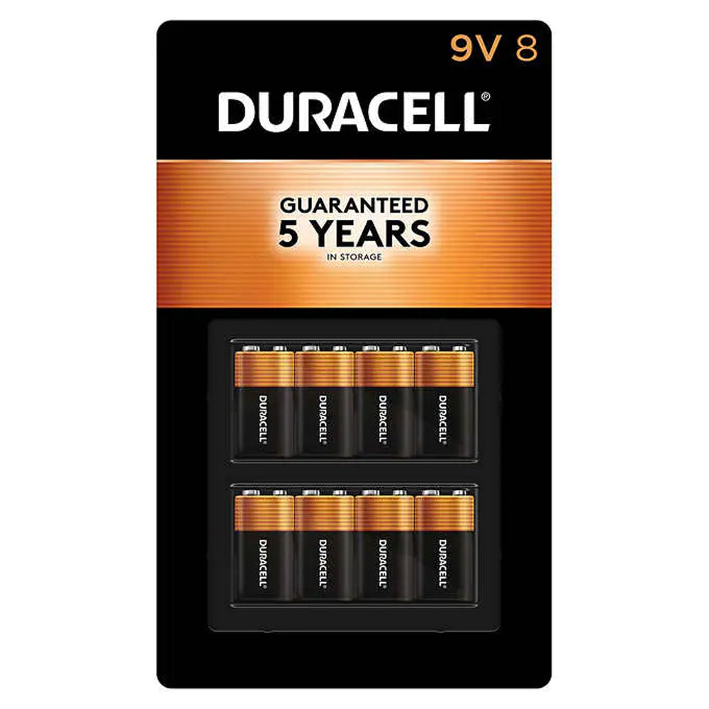 Duracell - CopperTop 9V Alkaline Batteries - Long Lasting, All-Purpose 9 Volt Battery for Household and Business - 8 Count