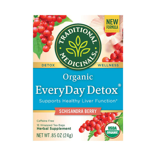 Traditional Medicinals Organic EveryDay Detox Schisandra Berry Herbal Tea, Supports Healthy Liver Function, (Pack of 1) - 16 Tea Bags
