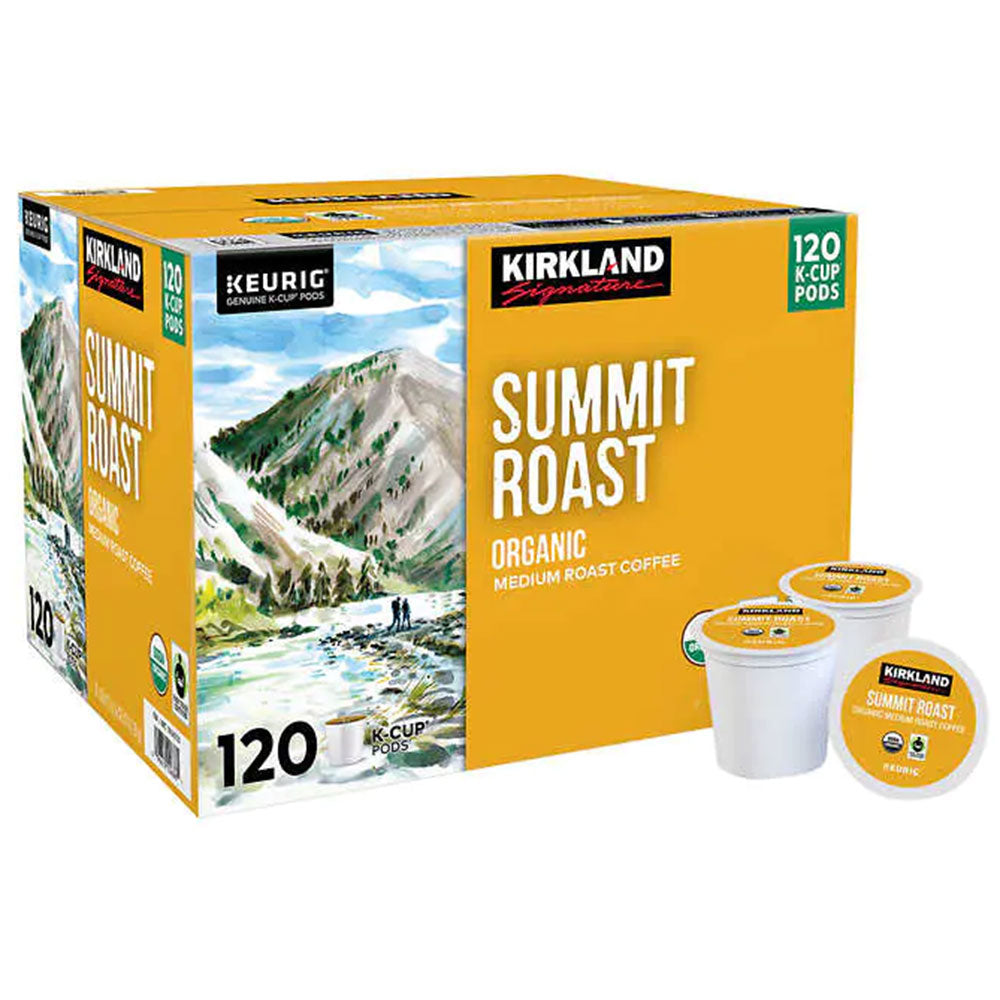 Kirkland Signature Coffee Organic Summit Medium Roast K-Cup Pod, 120-count